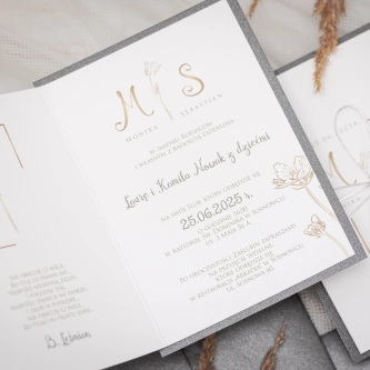 Zaproszenia ślubne Fiori - Składane Motyw 4