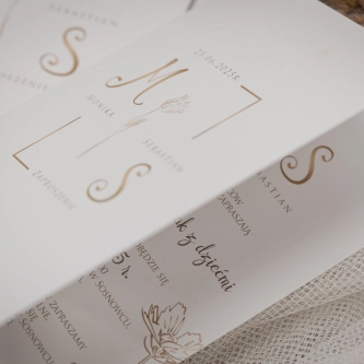 Zaproszenia ślubne Fiori - Składane Motyw 4