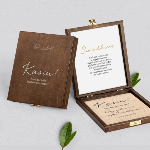 Prośba o świadkowanie - brązowe puzzle Golden Elegance