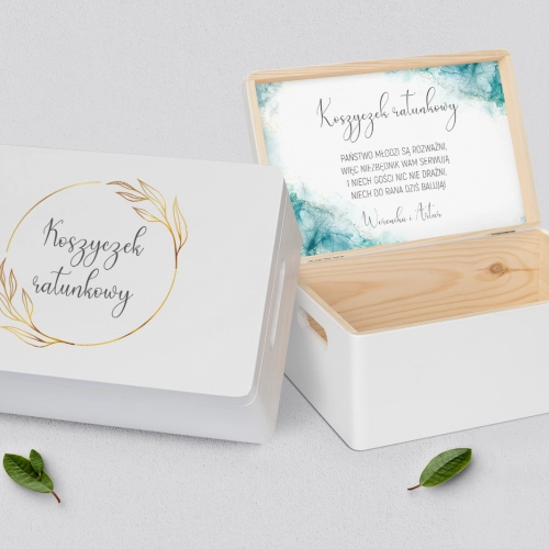 Koszyczek ratunkowy weselny biały - Glamour Ink Motyw 3