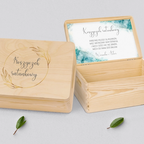 Koszyczek ratunkowy weselny naturalny - Glamour Ink Motyw 3