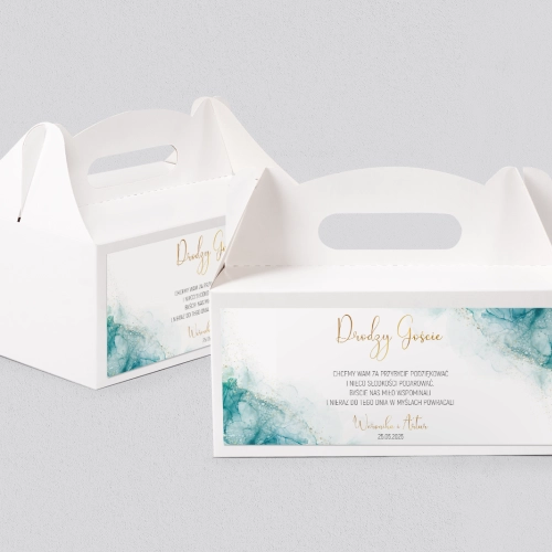 Pudełko na ciasto weselne Glamour Ink Motyw 3