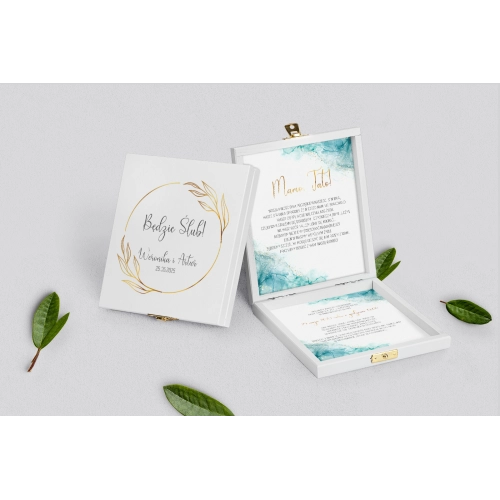 Zaproszenie dla Rodziców - białe Glamour Ink Motyw 3