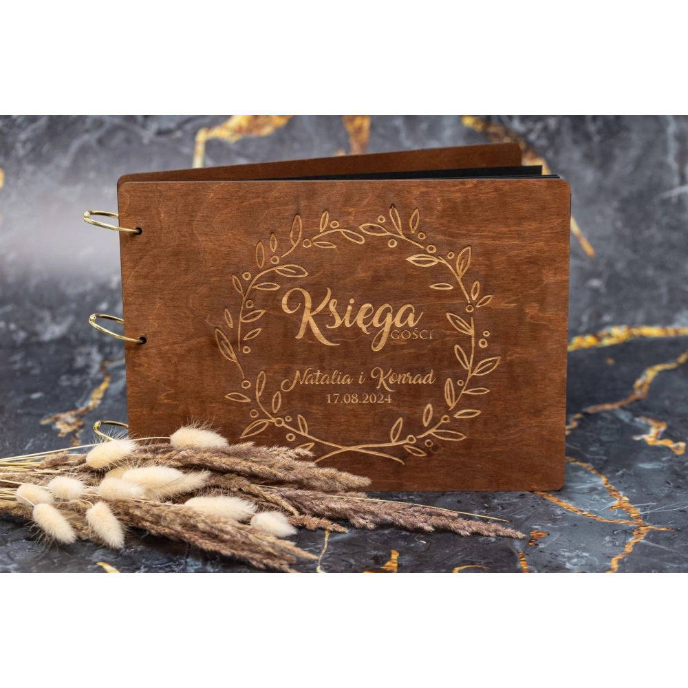 Drewniana Księga Gości Weselnych