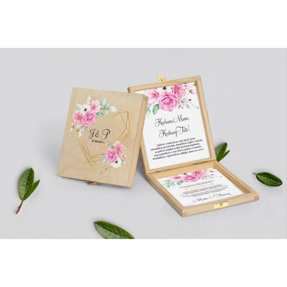 Zaproszenie dla Rodziców - naturalne Geometryczne Serce Motyw 1