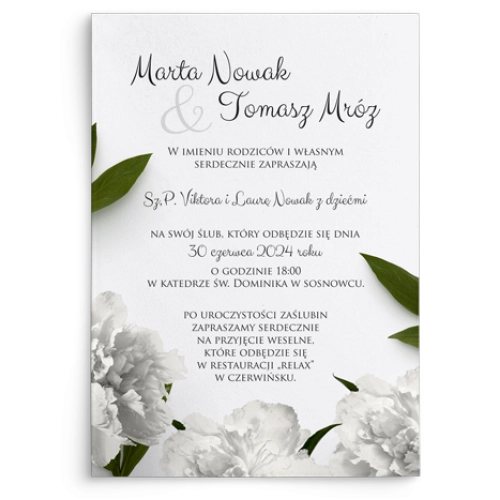 Zaproszenia ślubne Soft - Motyw 3