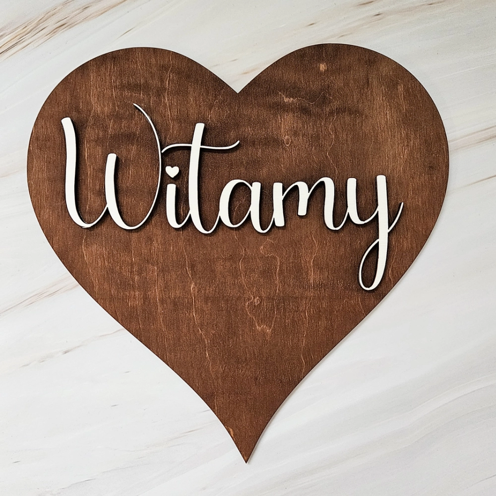 Drewniana Tablica Powitalna - Serce