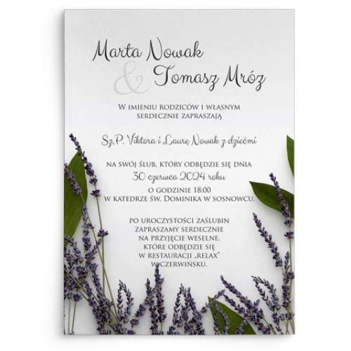 Zaproszenia ślubne Soft - Motyw 5