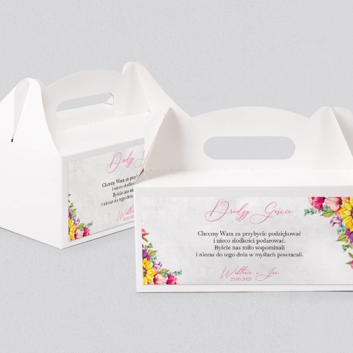 Pudełko na ciasto weselne Colorful Paradise