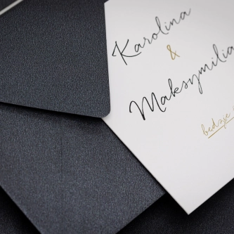 Zaproszenia ślubne Kwadratowe Składane Golden Elegance - Motyw 1