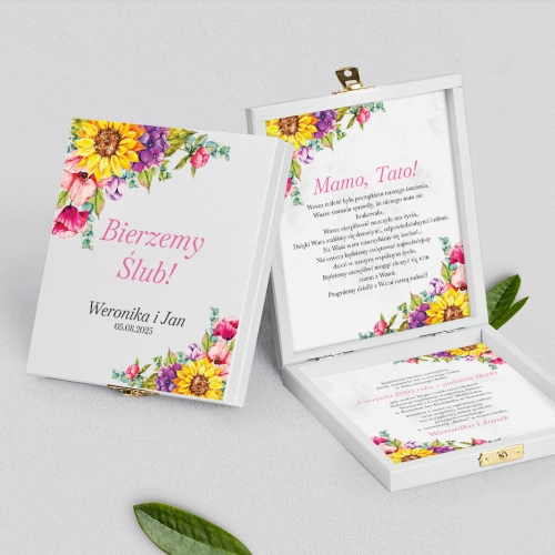 Zaproszenie dla Rodziców - białe Colorful Paradise