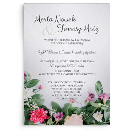 Zaproszenia ślubne Soft - Motyw 6