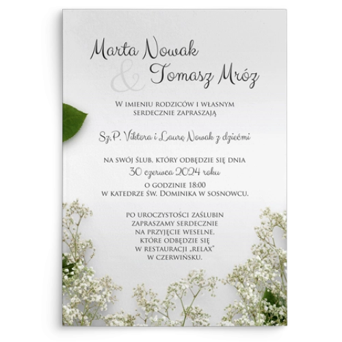 Zaproszenia ślubne Soft - Motyw 7