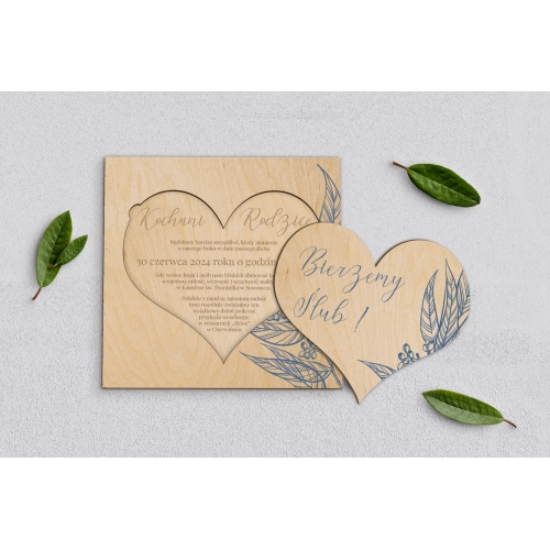 Drewniane Zaproszenie dla Rodziców - Papers Motyw 3