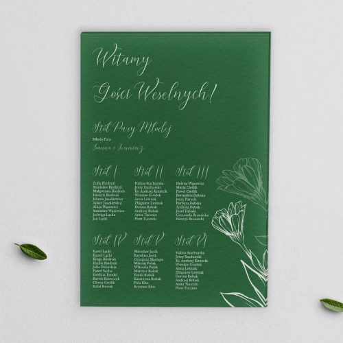 Plan stołów weselnych na płótnie Papers Motyw 1