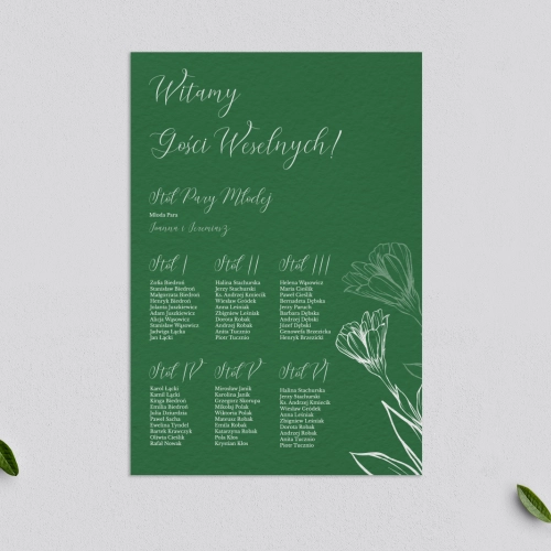 Plan stołów weselnych Papers - Motyw 1