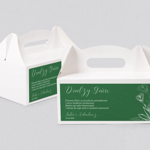 Pudełko na ciasto weselne Papers Motyw 1