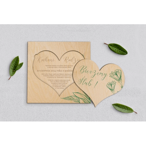 Drewniane Zaproszenie dla Rodziców - Papers Motyw 1