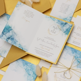 Zaproszenia ślubne Glamour Ink - Składane Motyw 3