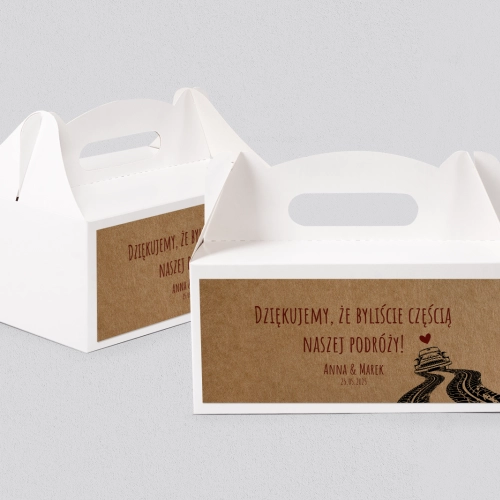 Pudełko na ciasto weselne Trip Motyw 2