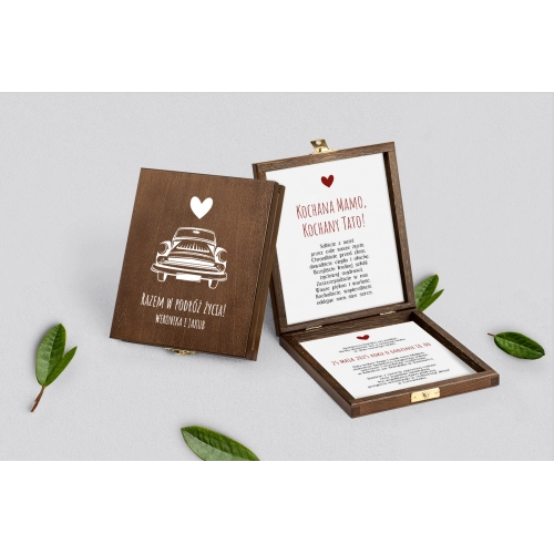 Zaproszenie dla Rodziców - brązowe Trip Motyw 2