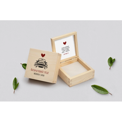 Pudełko na obrączki naturalne - Trip Motyw 2