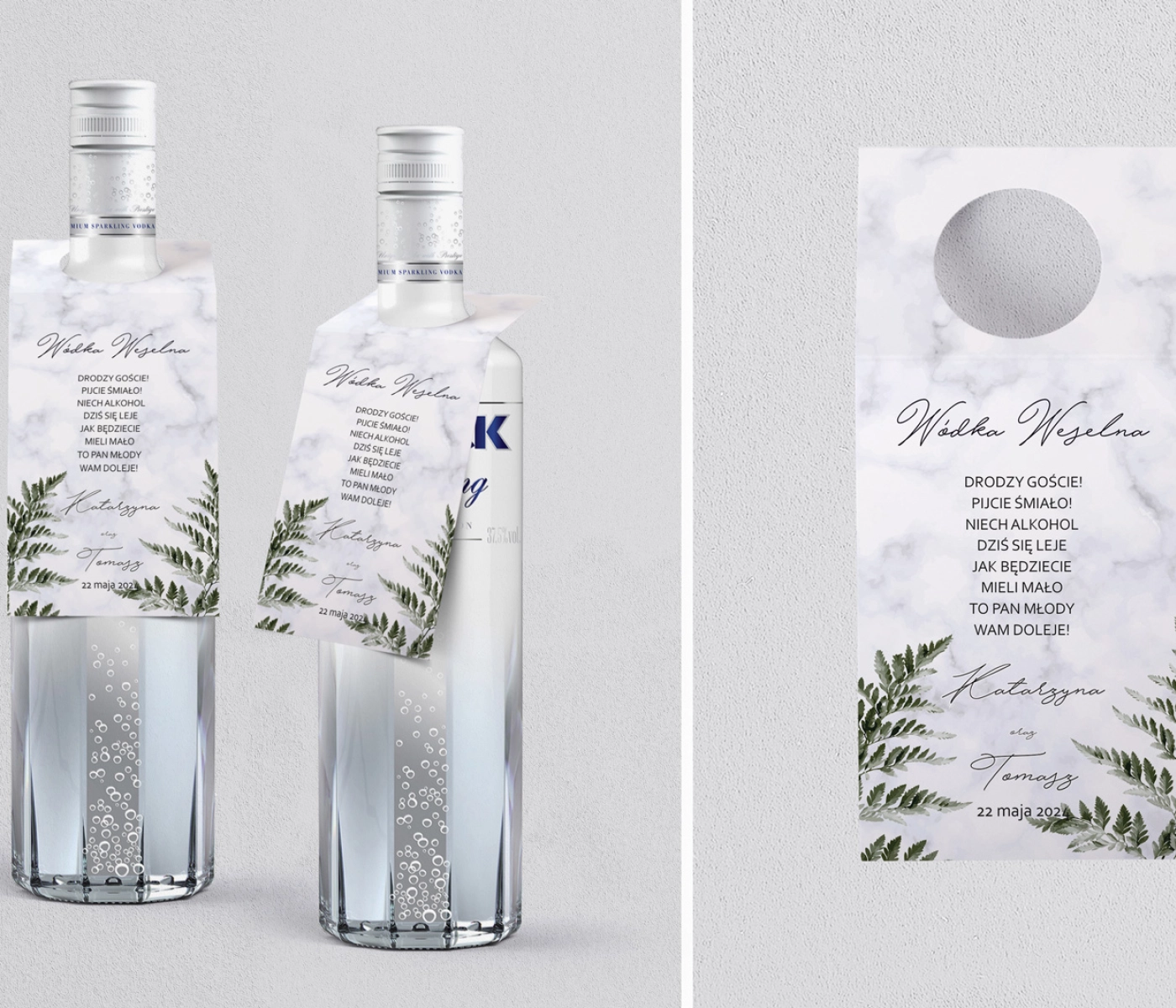 Zawieszka na alkohol oczko Marble leaf Motyw 2