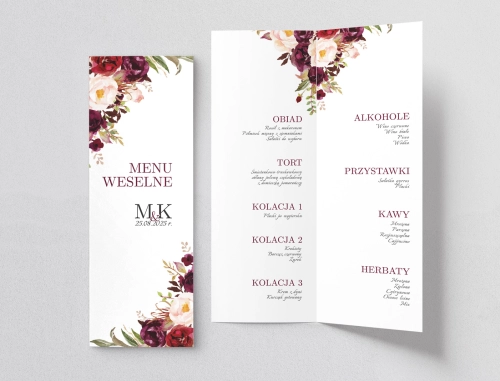 Menu Weselne Fabello - Motyw 2