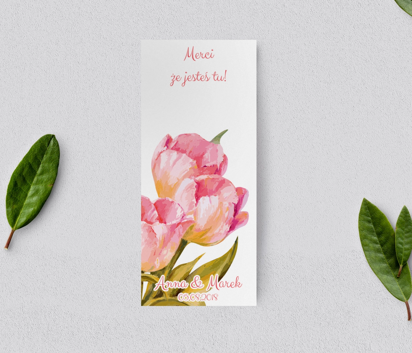 Podziękowanie Merci - Karteczka Sweet Love - Motyw 4