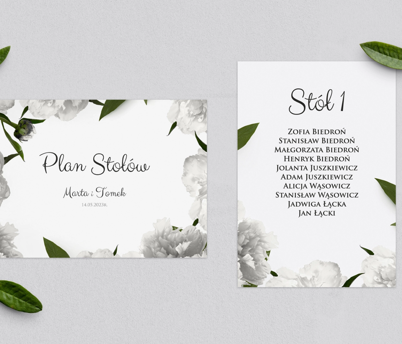 Plan Stołów - Karteczka Soft Motyw 3