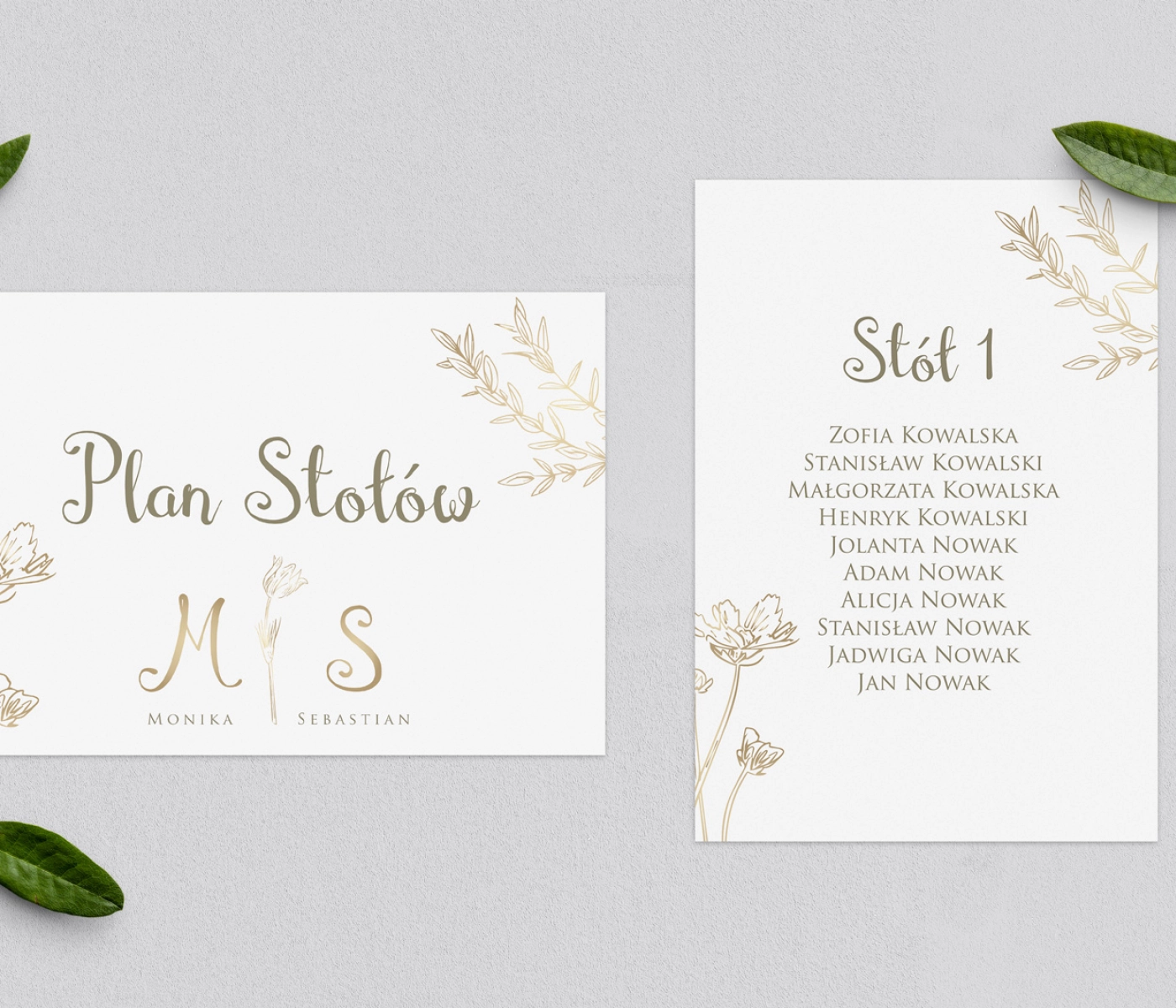Plan Stołów - Karteczka Fiori Motyw 4