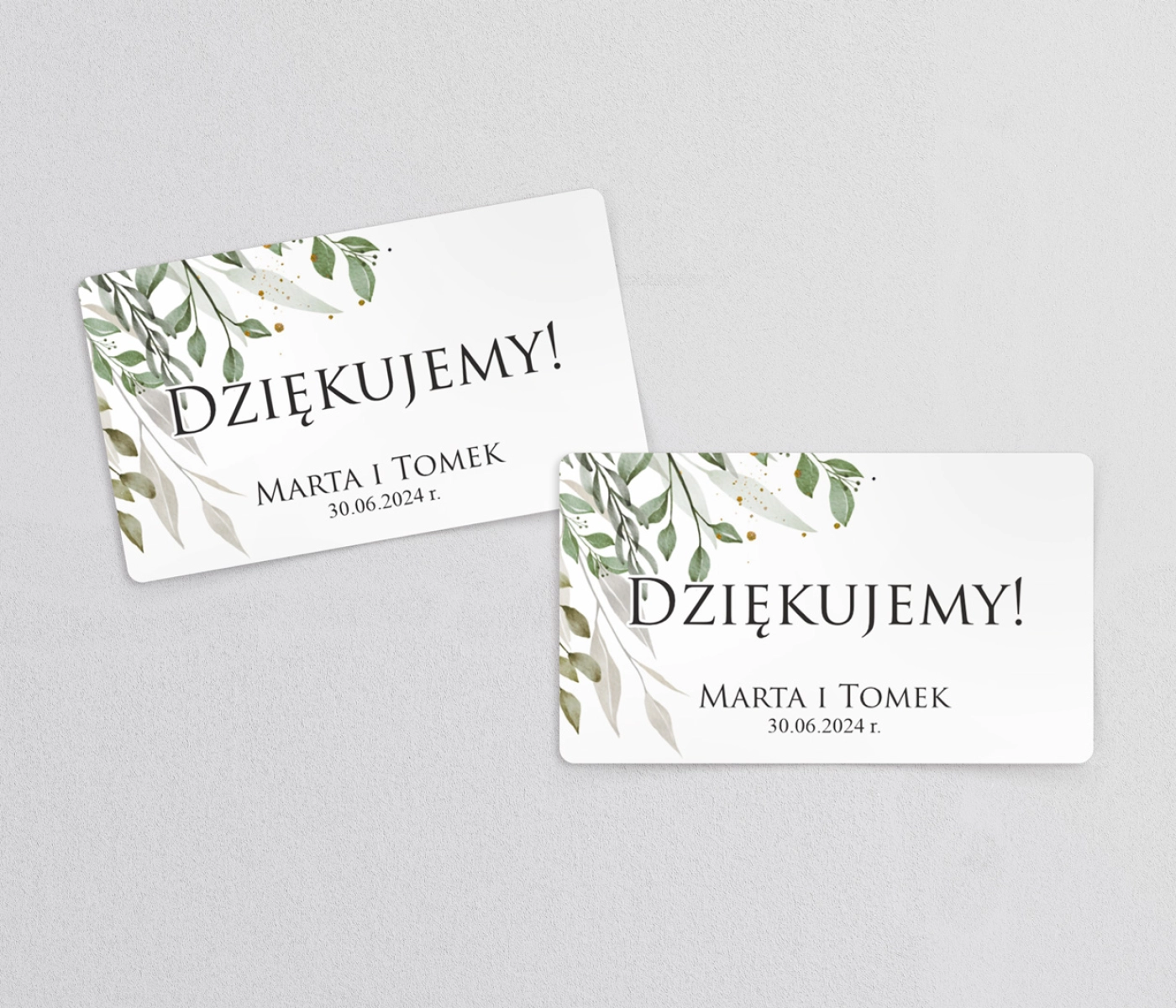 Naklejki na słoiczki weselne Leaves - Arkusz 21 szt Motyw 3