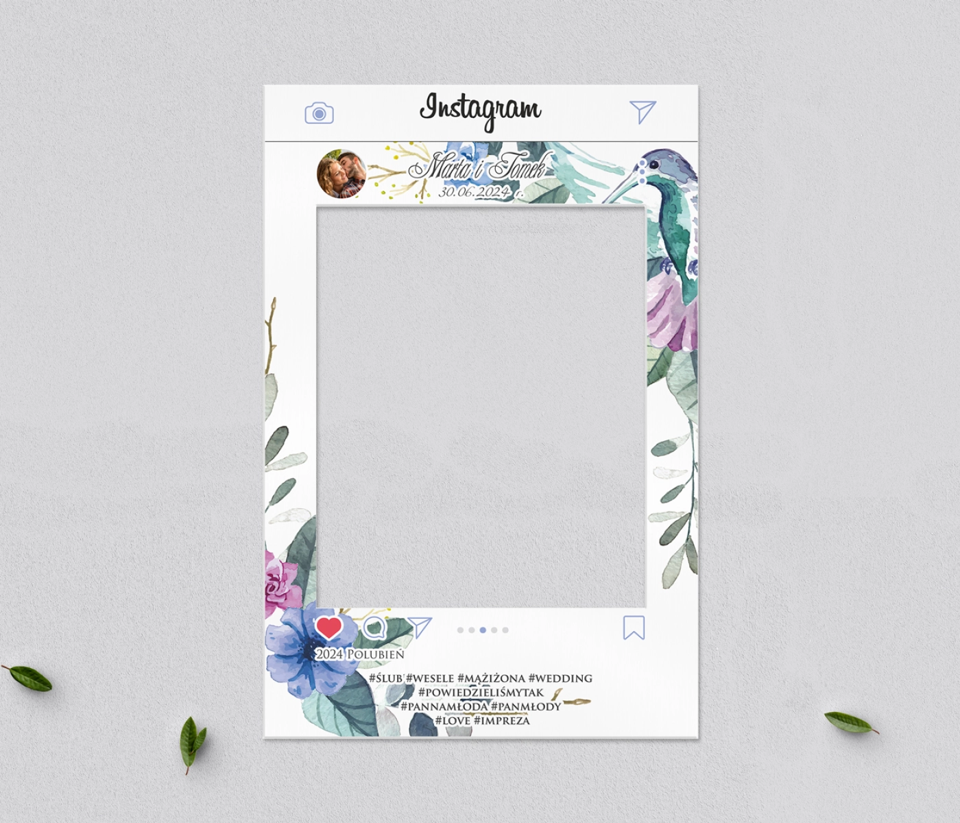 Ramka do zdjęć - Instagram Akwarelowe Wianki Motyw 8