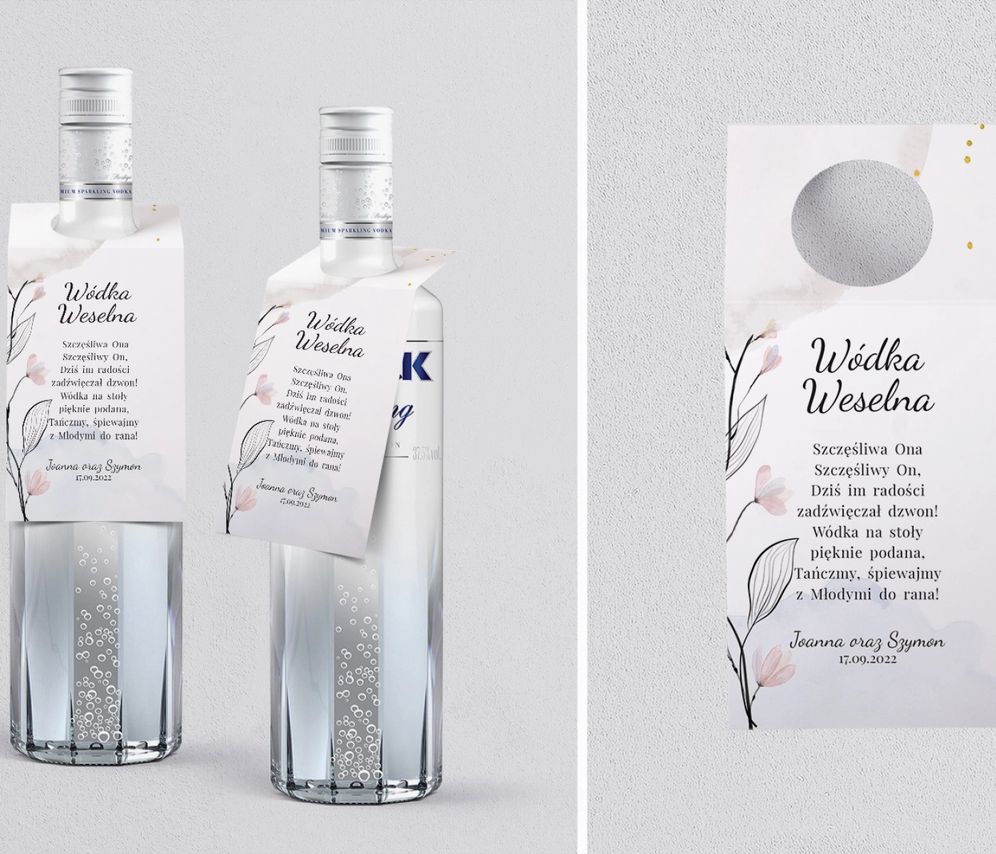 Zawieszka na alkohol oczko Watercolor Wedding Motyw 3