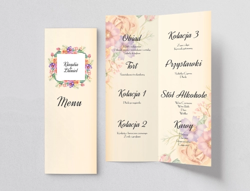 Menu Weselne love Motyw 7