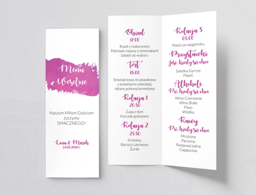 Menu Weselne Stylish Motyw 8