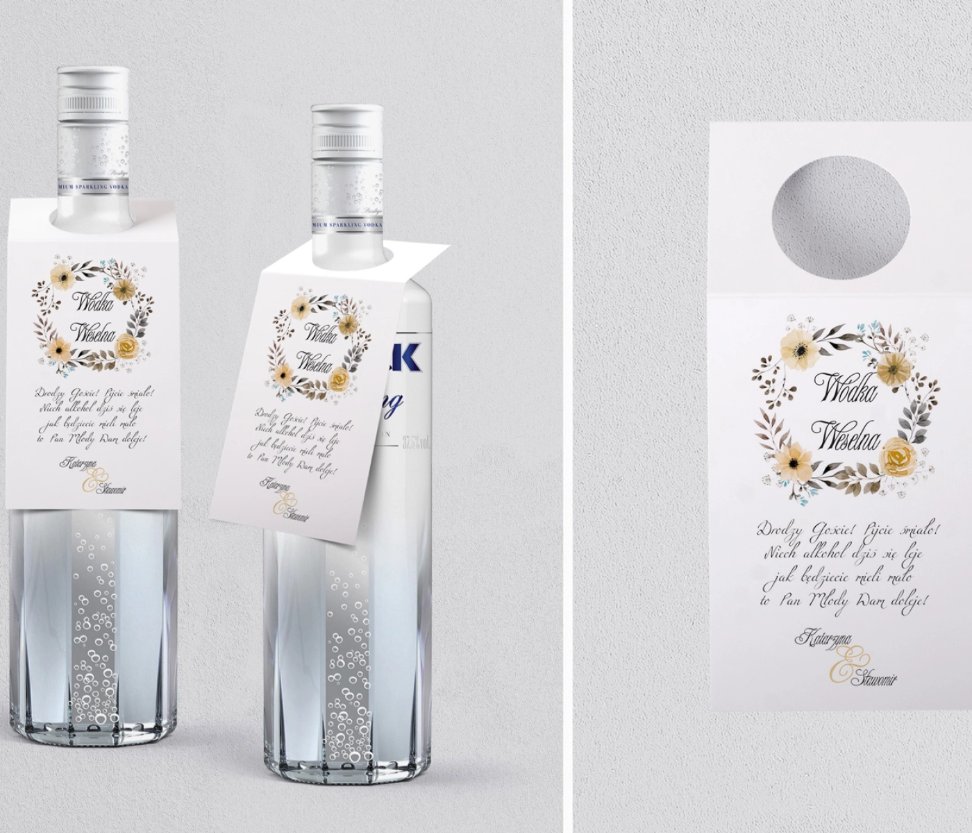Zawieszka na alkohol oczko Akwarelowe Wianki Motyw 4