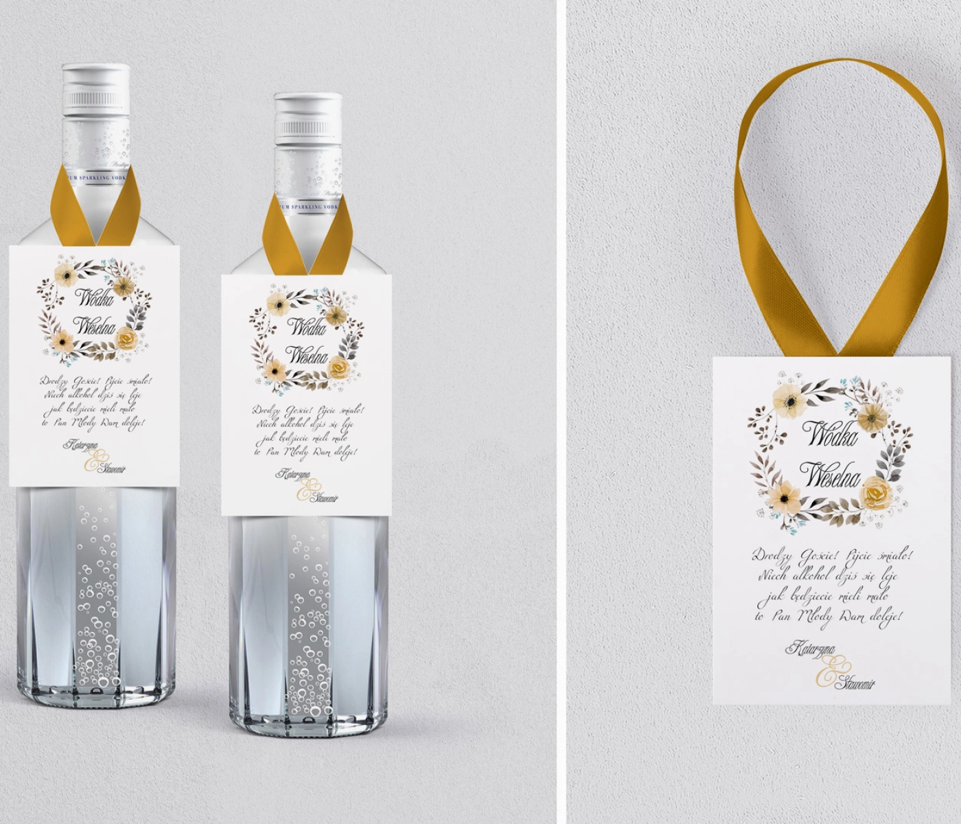 Zawieszka na alkohol Akwarelowe Wianki - Motyw 4