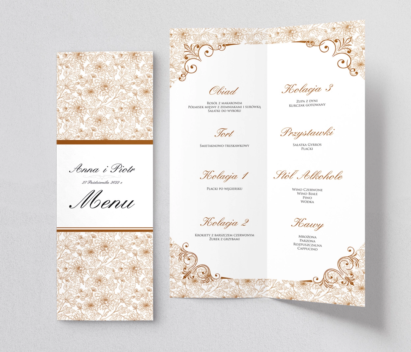 Menu Weselne Ornaments - Motyw 4