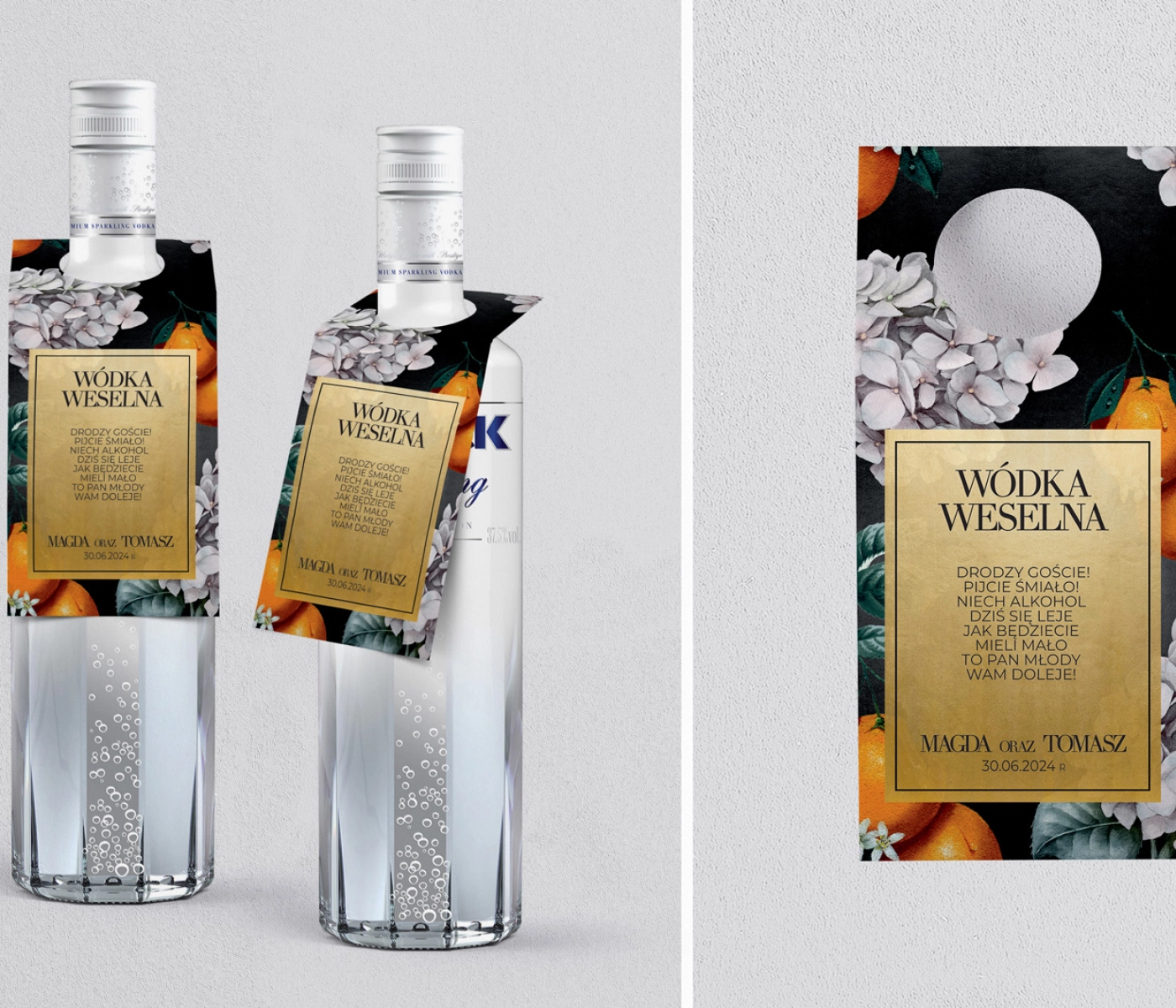 Zawieszka na alkohol oczko Amore - zlote - Motyw 2