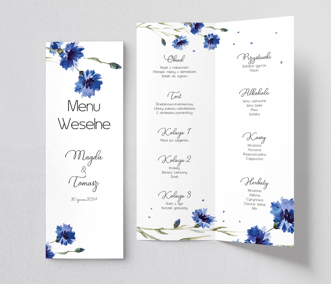 Menu Weselne Biały Czas - Motyw 2