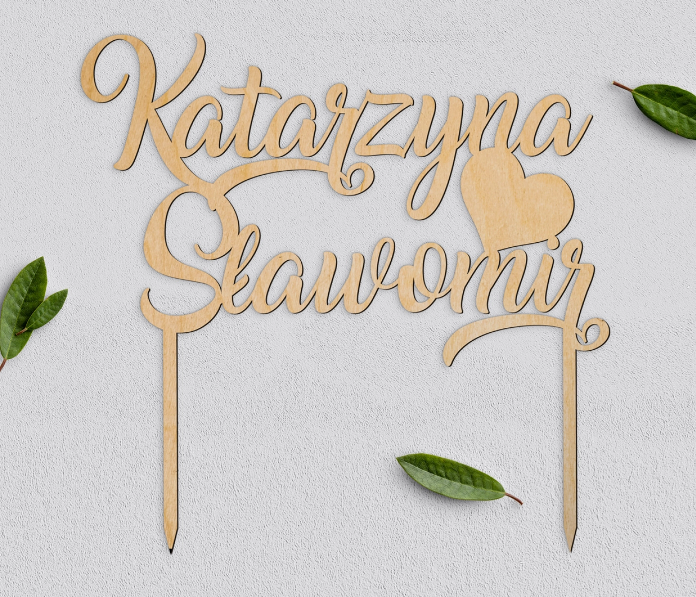 Topper na tort weselny Spersonalizowany - Wzór 2