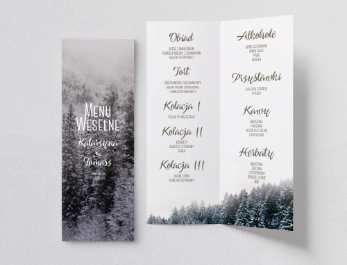 Menu Weselne Forest - Motyw 4