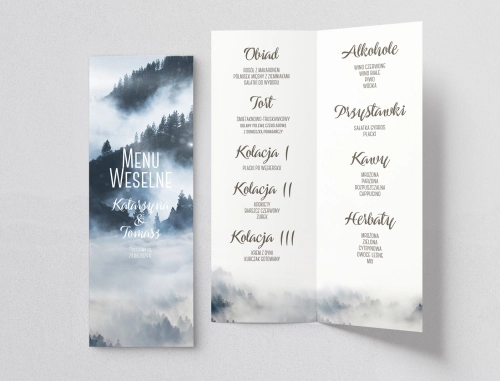 Menu Weselne Forest - Motyw 5