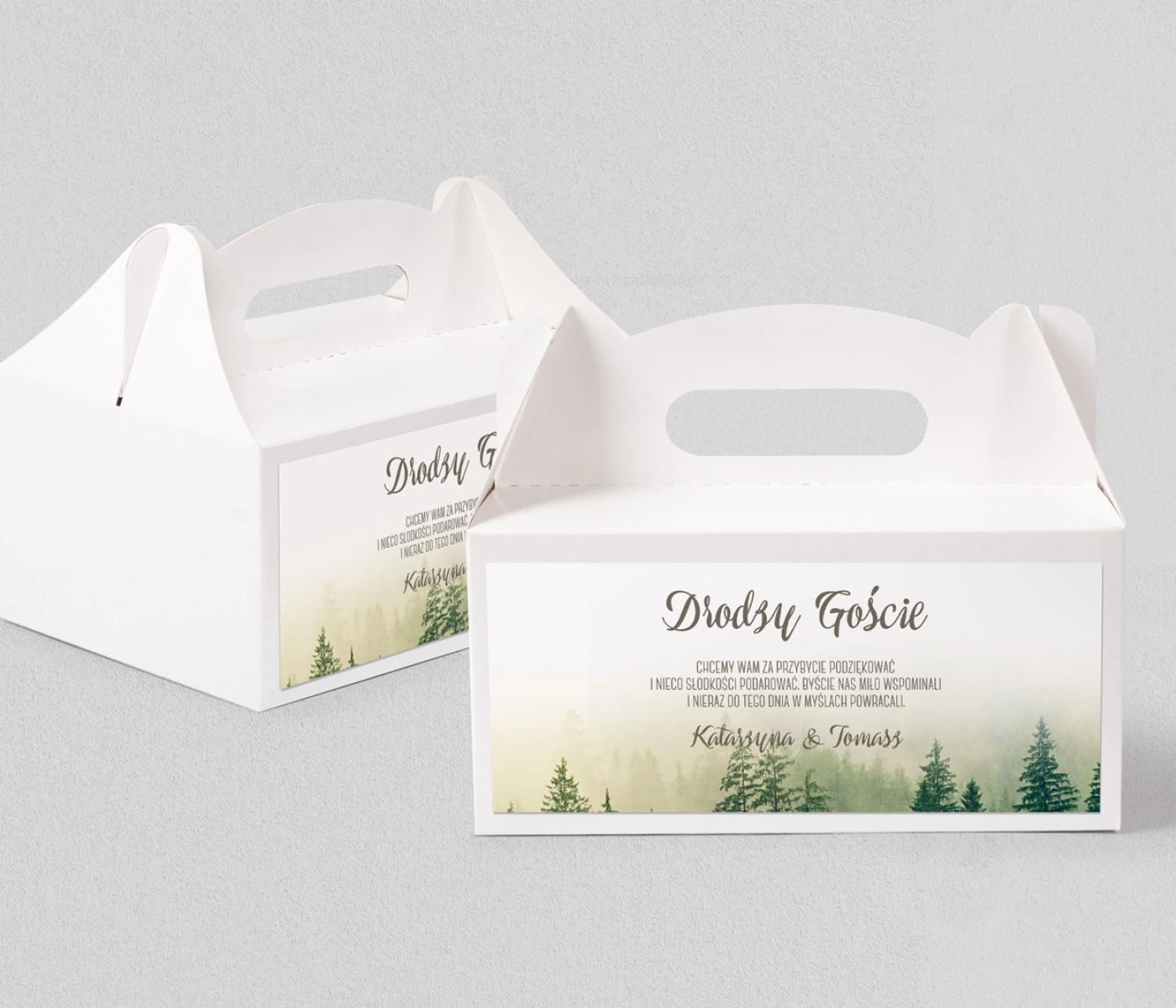 Pudełko na ciasto weselne Forest - Motyw 1