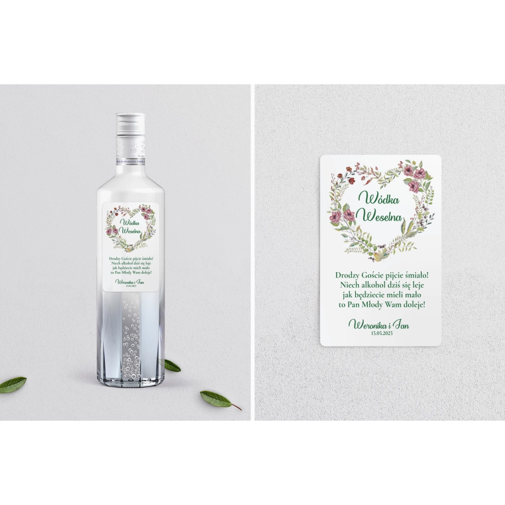 Naklejki na alkohol - Heart of Flowers Motyw 3