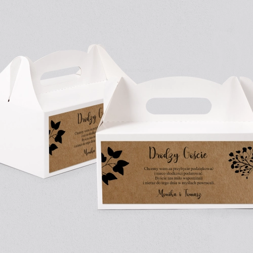 Pudełko na ciasto weselne Boho Motyw 3