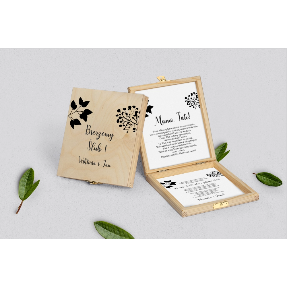Zaproszenie dla Rodziców - naturalne Boho Motyw 3
