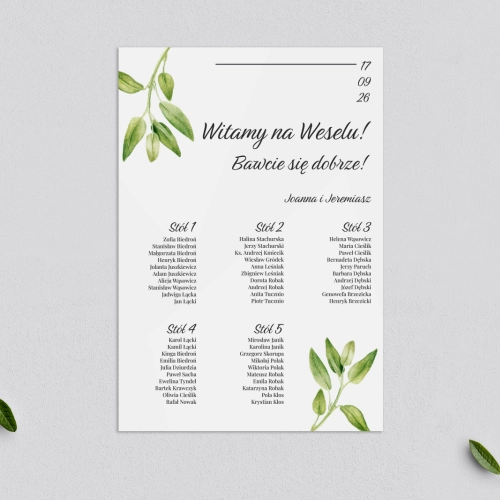 Plan stołów weselnych Nature - Motyw 2