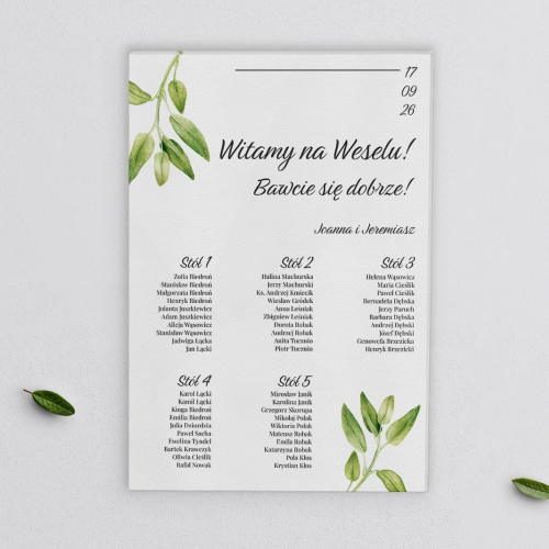 Plan stołów weselnych na płótnie Nature Motyw 2